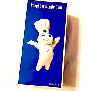 Vintage 1999 collectible Pillsbury doughboy giggle Bank metal on vault